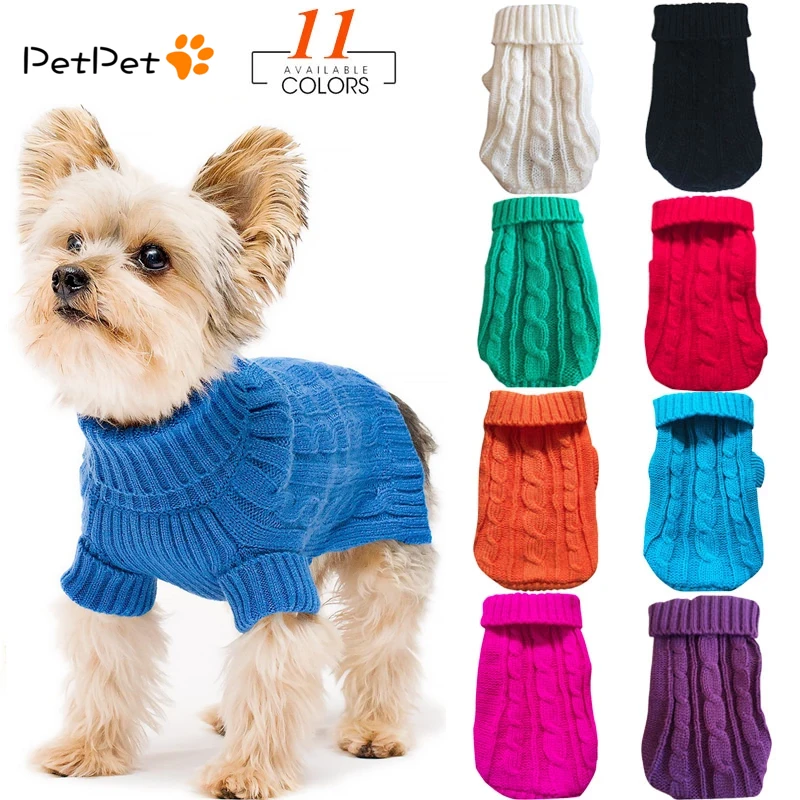 Pet Dog Sweaters Winter Pet Clothes for Small Dogs Warm Sweater Coat Outfit for Cats Clothes Woolly Soft Dog T Shirt Jacket