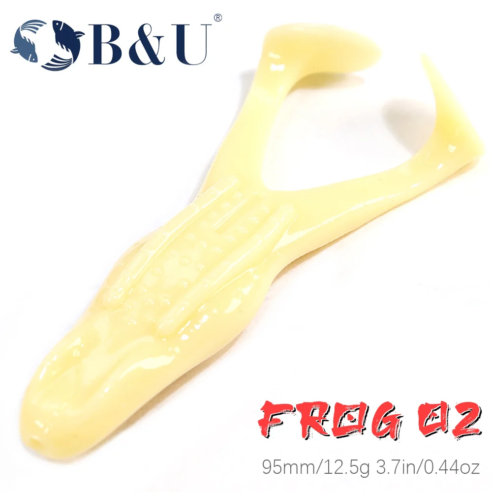 

B&U 2pcs Floating Frog Fishing Lure Soft Silicone Bait Silicone Bait Crank Hook Swimbait Wobblers