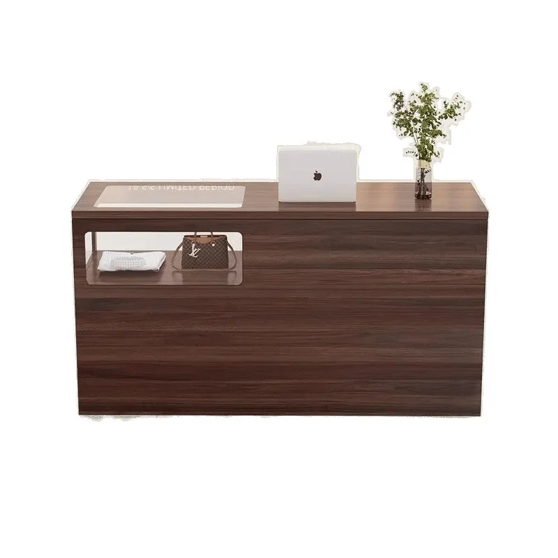 Retro Chinese Antique Style Small Cashier Counter for Beauty Salon Bar Clothing Store Front Desk Reception Table