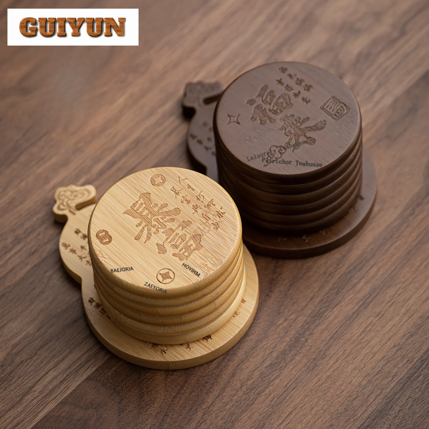 

Bamboo Coasters Antique Non-slip Coasters For Coffee Cups Saucer Heat Insulation Placemats Cup Holder For Tea Ornaments Craft