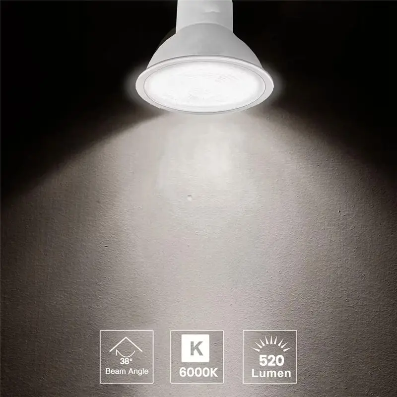 AEE8-8PCS 7W MR16 LED Bulb GU5.3 Base 6000K 520LM White Light For Ceiling Light Track Light Home Use Bulb