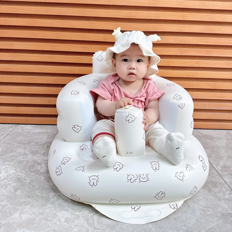 Inflatable Baby Seats and Sofas Cartoon Baby Camping Chair Multifunctional Bath Chair Portable Training Seat for Outdoor Travel