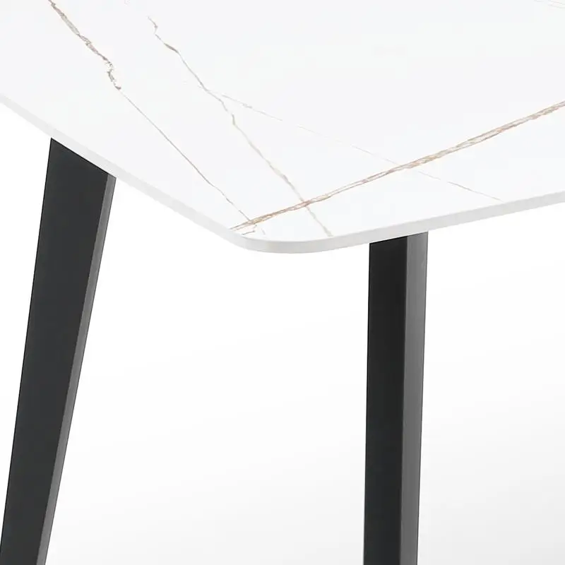 طاولة طعام بورسلين بيضاء مقاس 70 بوصة - تصميم أنيق لديكور المنزل الحديث