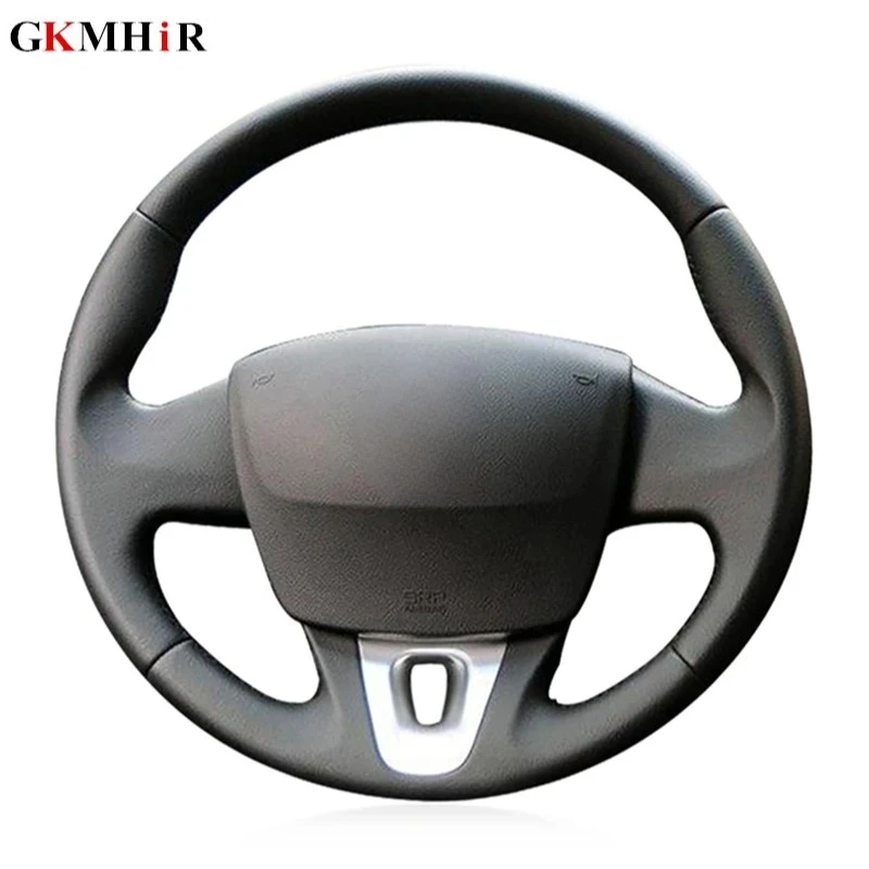 Black Artificial Leather Car Steering Wheel Cover for Renault Fluence (ZE) 2010-2016 Megane 2008-2016 Kangoo (ZE) 2014-2019