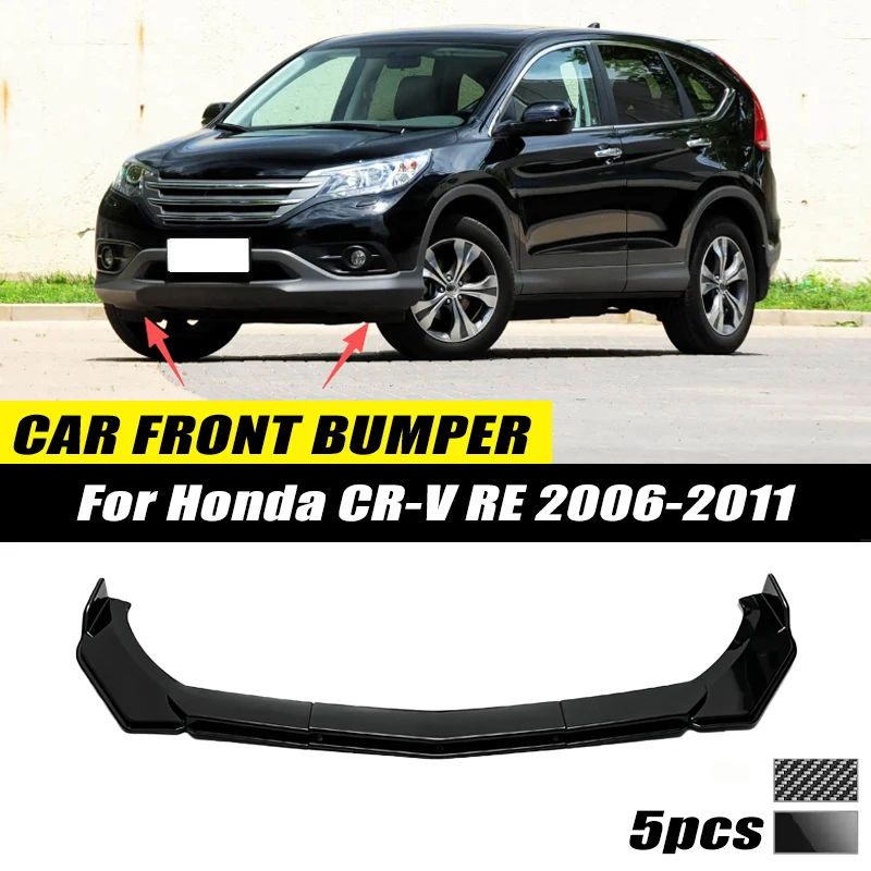 For Honda CR-V RE 2006-2011 Front Bumper Lip Front Guard Spoiler High-quality ABS Material Body Kit Front Lip Accessory