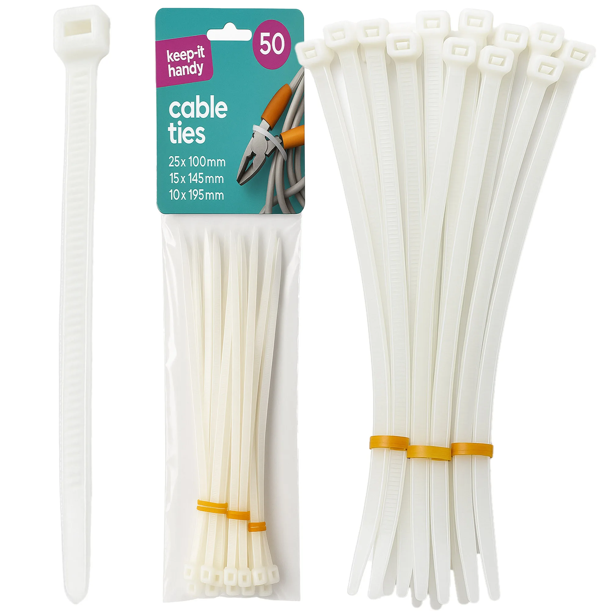 Sterke krimpbanden Tricitties Sterke montage Trits Krimpband Zipperki String Duurzaam UV-bestendig 50 stuks