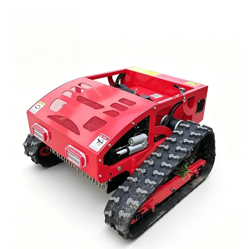 Customized Remote Control Robotic Lawn Mower All-Terrain 50cm Crawler 45° Slope Cutting Ability