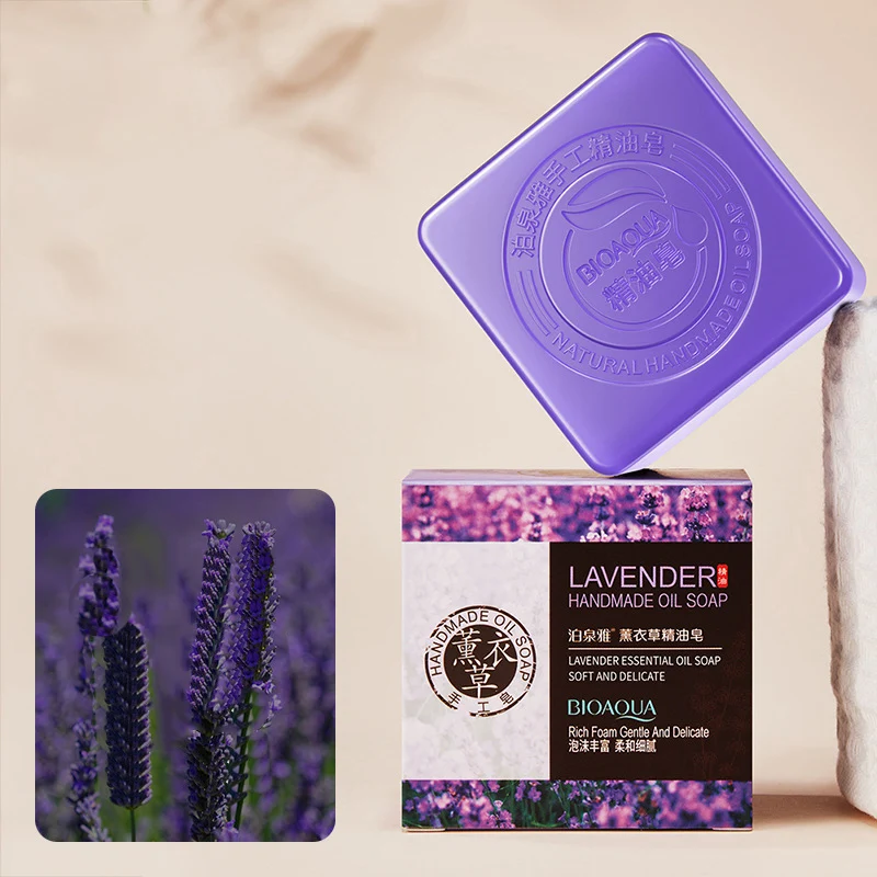 Coleção luxuosa de sabonete com óleo essencial, carvão de bambu, mirtilo, lavanda, limpeza profunda, sabonetes esfoliantes, adsorção de cravo