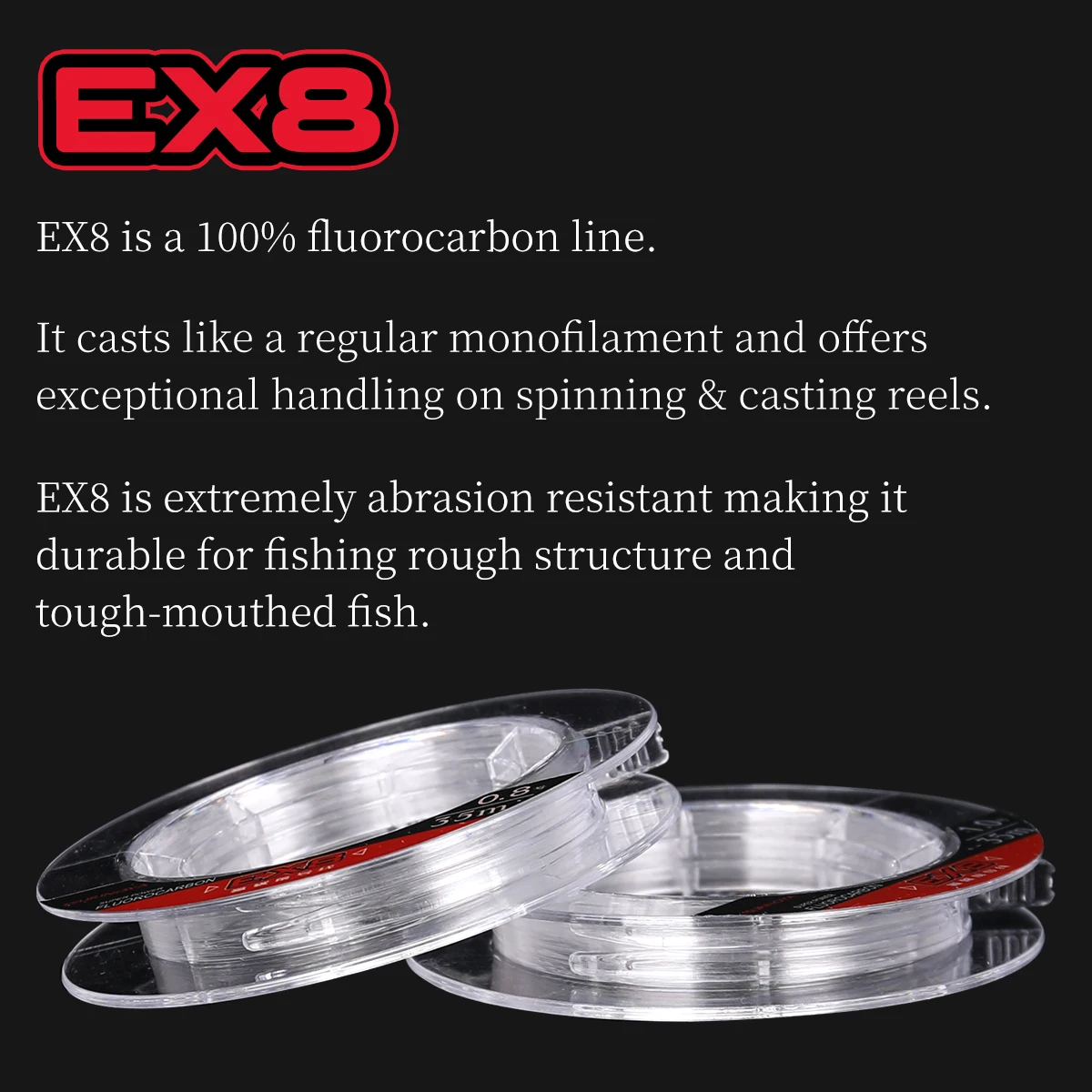 Líder fluorocarbono Tsurinoya EX8 – Alta resistencia para carpa - imagen 4