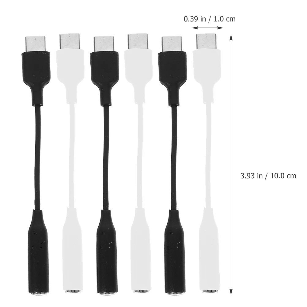 

6pcs Type- Adapter Cable 3.5Mm Jack Earphone Converter For Phone Multi-Functional Portable Data Cable Charging Converter