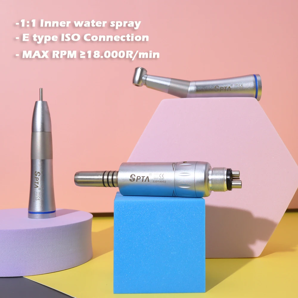 SPTA Dentist Inner Water Supply Low Speed Contra Angle Turbine Straight Drill Odontologia Autoclave Irrigator Compatible KV Air