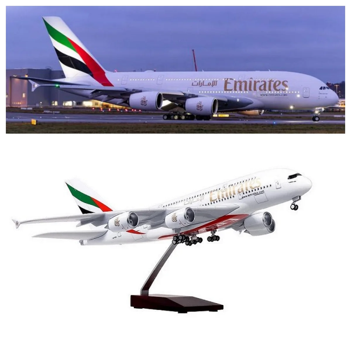 

1/160 Scale A380 Aircraft Model 45.5cm UAE Airways A380 Resin Plastic Toy Child Display Airplane Models Birthday For Collections