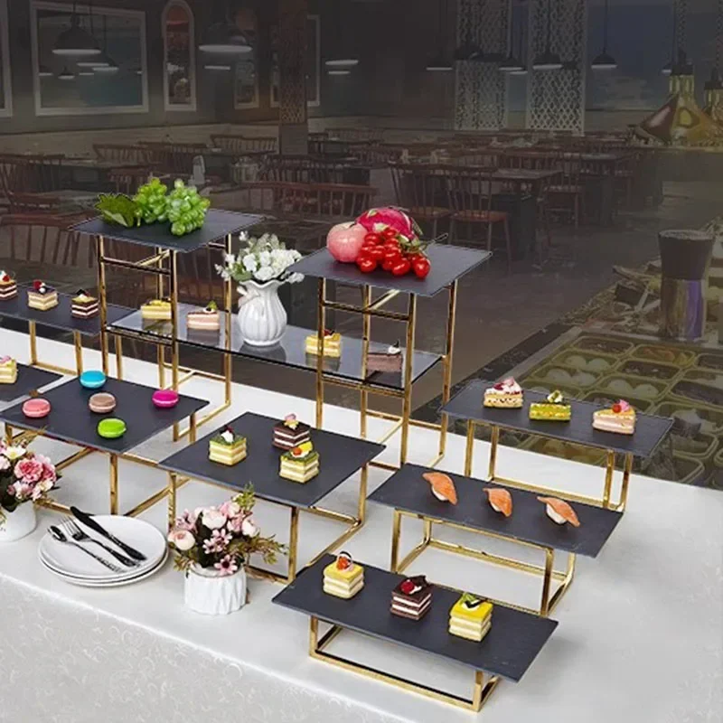 

​Premium Gold Dessert Stand European Cake Display Buffet Serving Platter Banquet Afternoon Tea Metal Pastry Tower Decor​