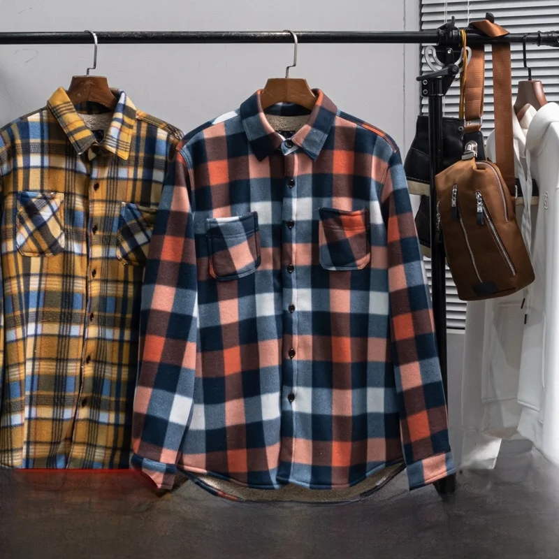 

Warm Fce Lined irt Sle Jaet for Men Winter Thi Soft ains Outerwear Large Size irt Faion Urban Sle Cheered