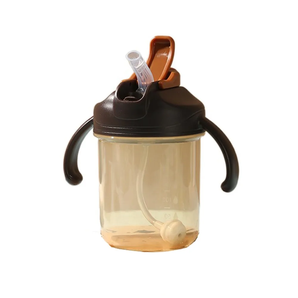 

Герметичная бутылочка для воды для малышей, портативный устойчивый к падению обучающий контейнер для воды, двойная ручка, съемная детская соломенная чашка для питья