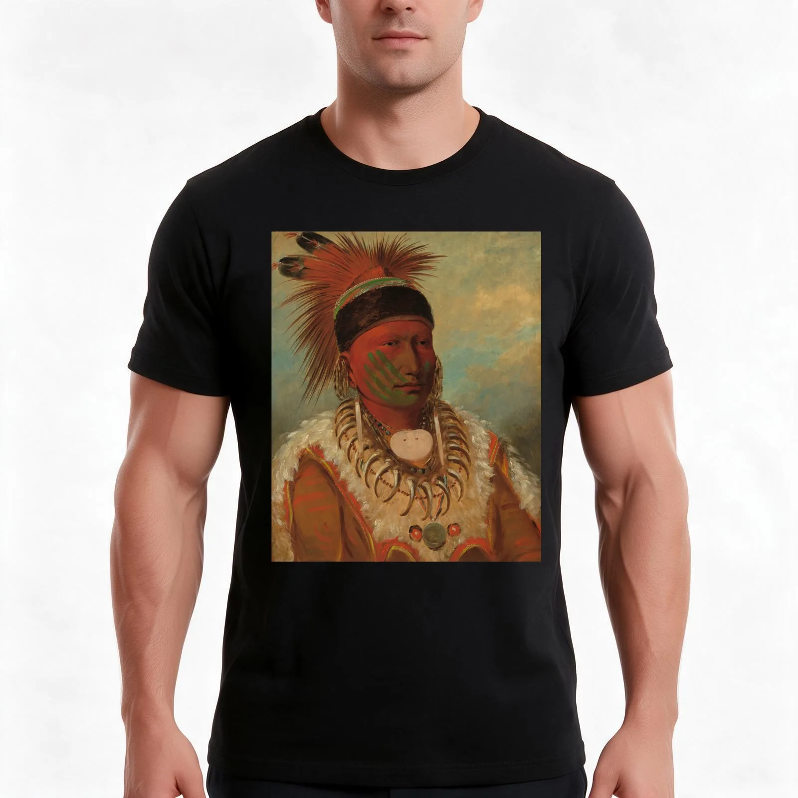 The White Cloud Head Chief of the Iowas T-Shirt Summer Casual Cotton Tee Oversized Streetwear Tops Vintage Graphic Print