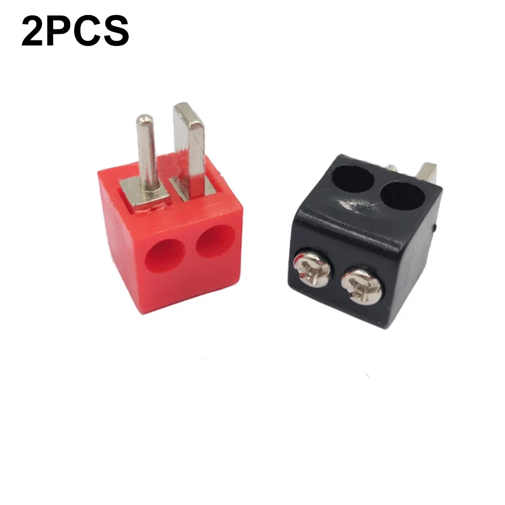 2 Pin DIN Hi-Fi Speaker Plug Set PACK of 2 - Screw Connections - Red & Black