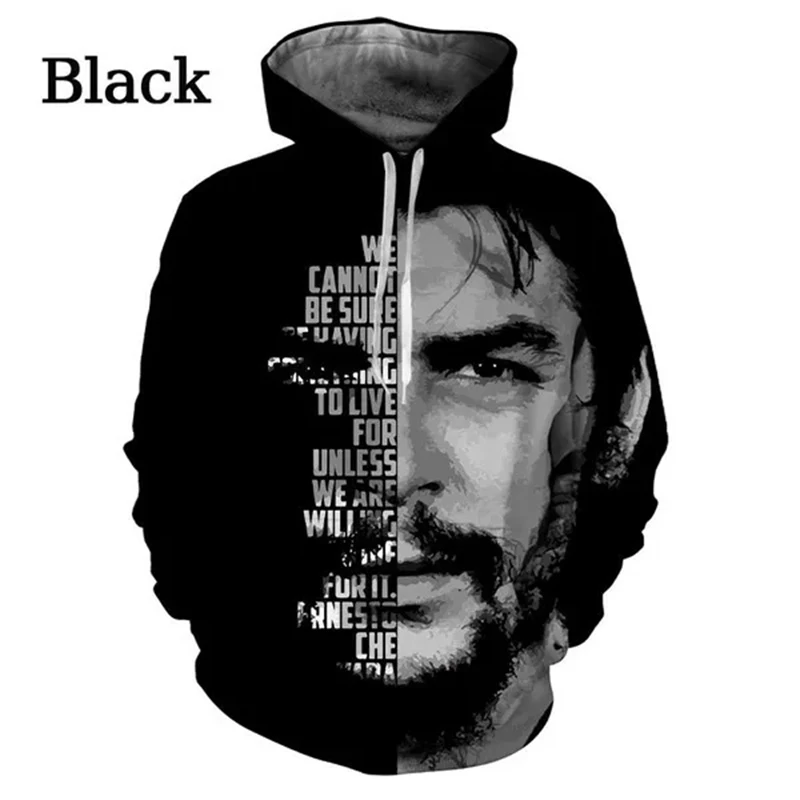 Retro New Fashion Che Guevara 3D Printing Hoodie Personality Casual Long Sleeve Hooded Sweatshirts Men Women Comfortable Tops