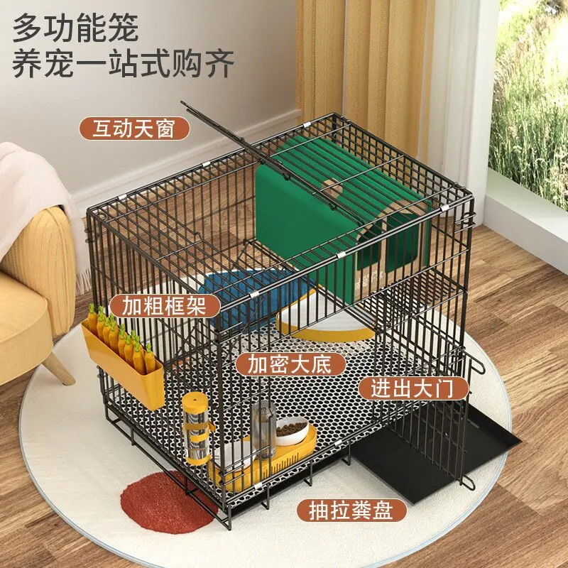 Rabbit Cage for Household Indoor Use Automatic Manure Cleaning Pet Rabbit Nest