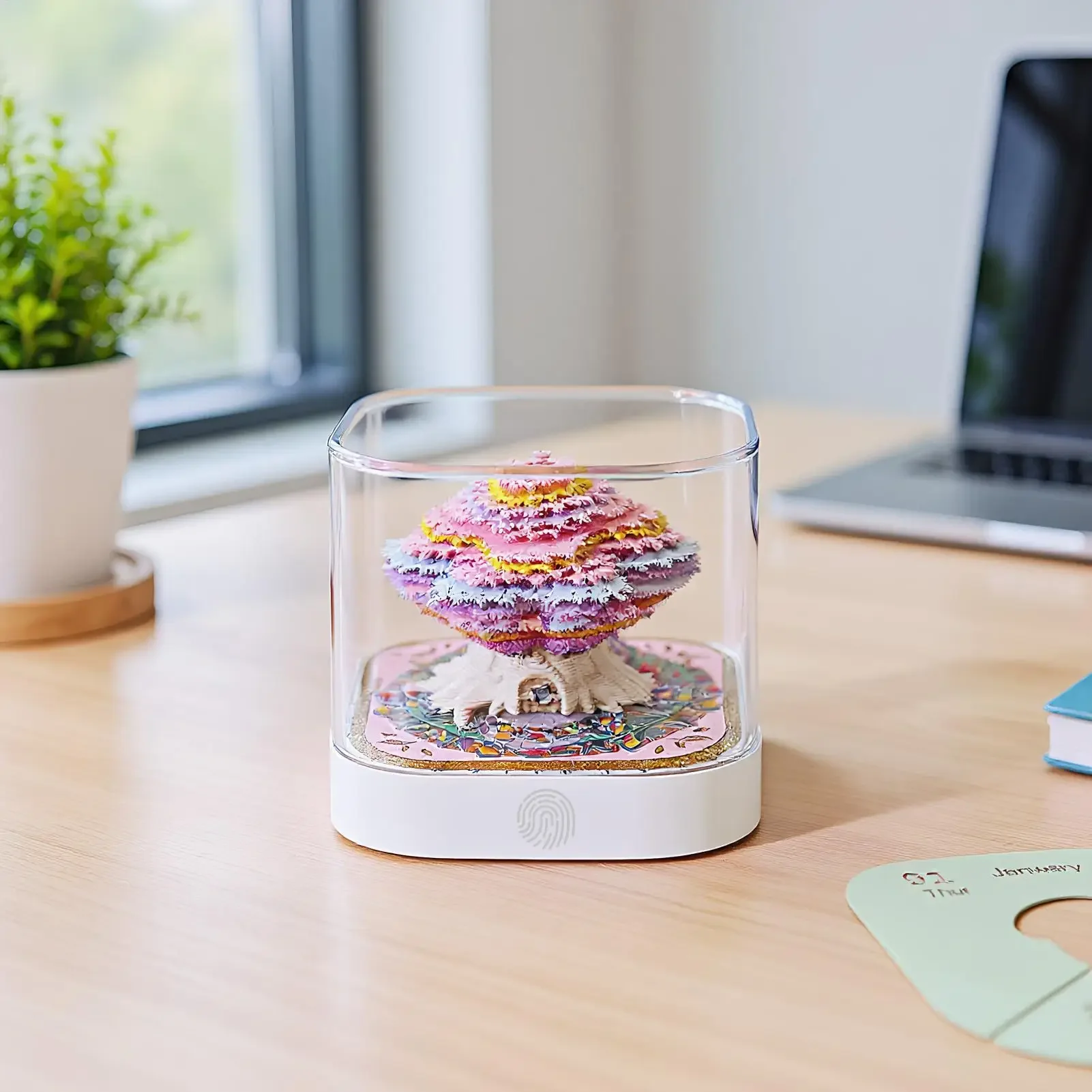 3D Art Calendar Memo Pad 2026 Creative Time Piece Calendar Sakura Tree Paper Carving Sticky Tree House Paper Carving Calendar