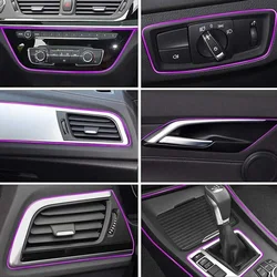 1pc Car Moulding Trims Dashboard Door Car-styling Interior Accessories Purple Silicone 5M Length 5m Car-Styling Trims Strips