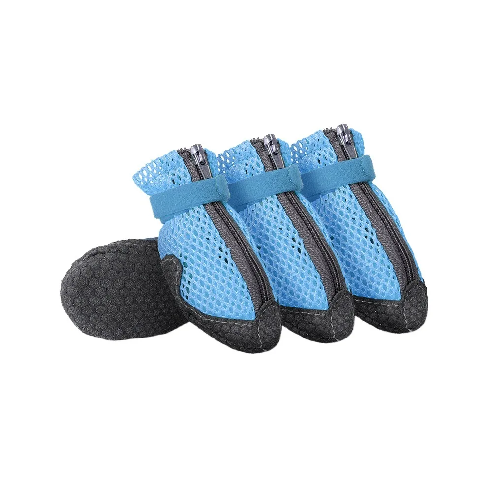 

4Pcs Comfortable Pet Dog Shoes Anti-slip Breathable Dog Mesh Shoes Easy To Clean Protective Dog Walking Boots Outdoor
