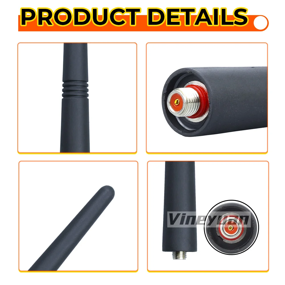 14.5cm/5.7inch VHF 136-174 Mhz Rubber Antenna for Vertex VX-451 VX-454 VX-459 EVX-531/ Motorola VX-451-DO-5 Two Way Radio