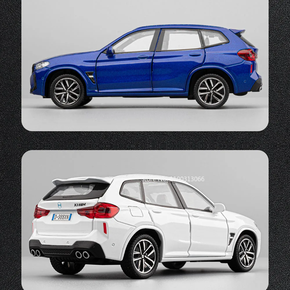 Modelos de coches X3M XM fundidos a escala 1:32, juguetes con música ligera, rueda de coche en miniatura, vehículo extraíble para niños, regalos de cumpleaños
