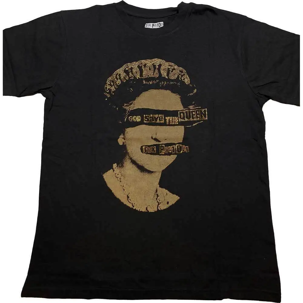 The Sex Pistols Diamante God Save Queen Official T Shirt Mens