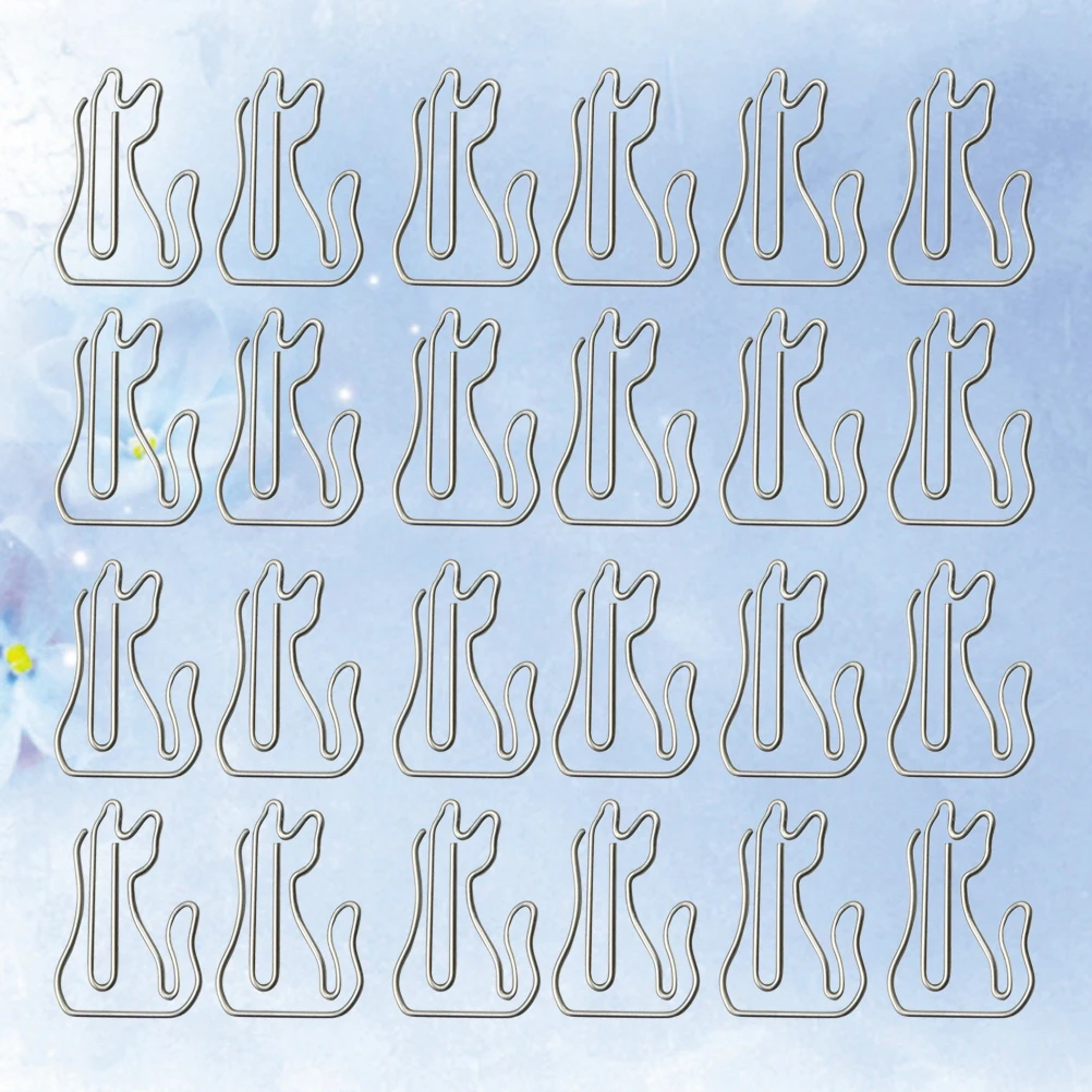 

50pcs Silver Cat Paper Clips Metal Office Supplies Break Resistance Cartoon Shaped Practical Decorative File Clamps