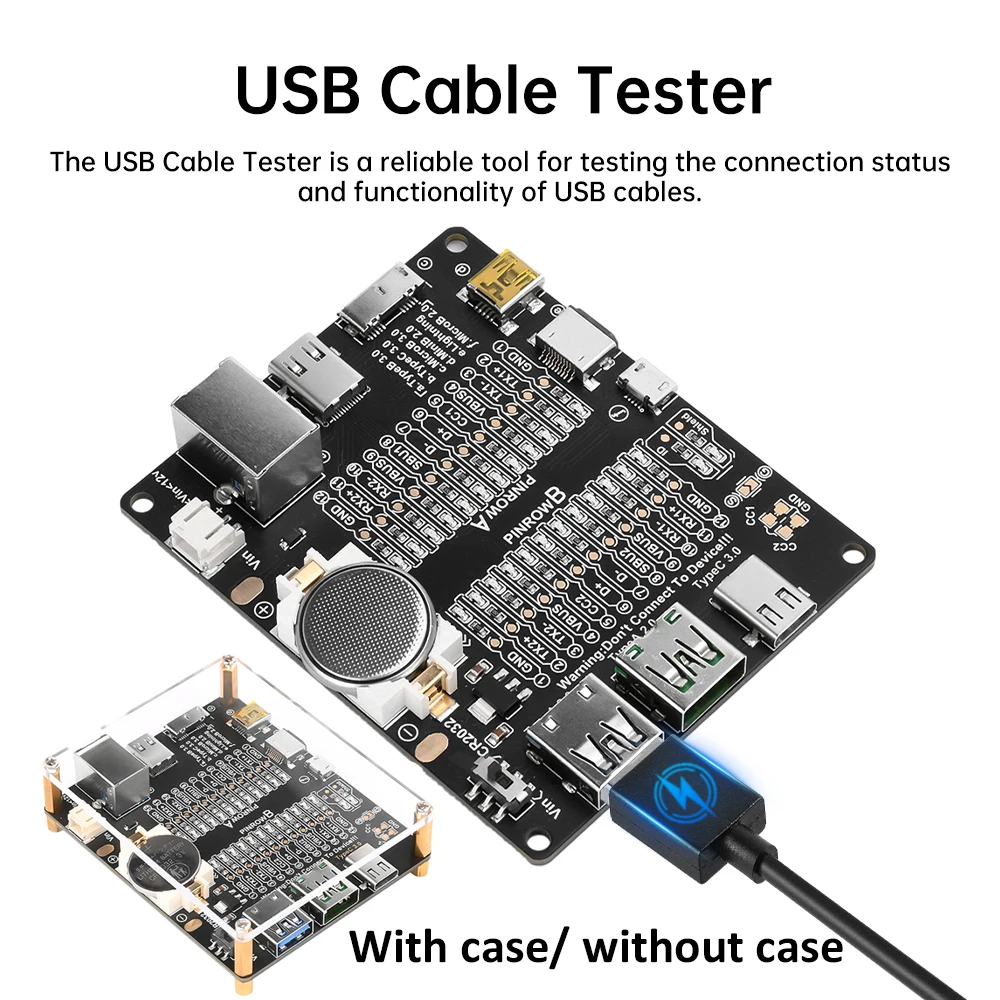 USB Data Line Detection Board, Quick Detection Data Line Anormality Tester para iOS, Android, Type-C, Short Circuit, On-Off Test Tool