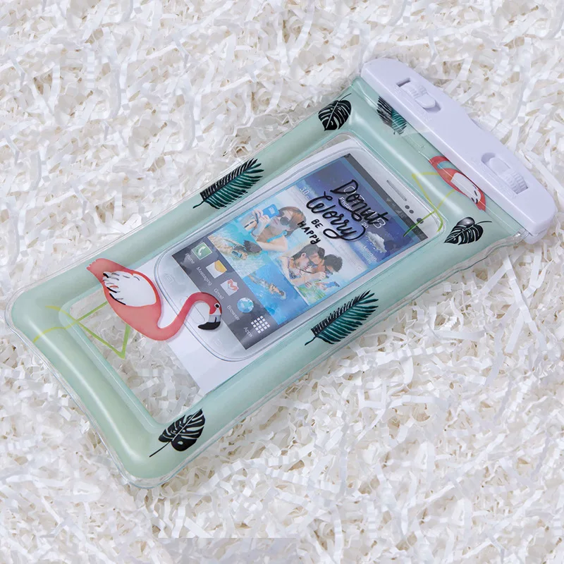 Ins Hạc Hoạt Hình Túi Khí Đa Năng Túi Chống Nước Điện Thoại Bơi Túi Chống Nước Di Động Cho IPhone Xiaomi Huawei Samsun