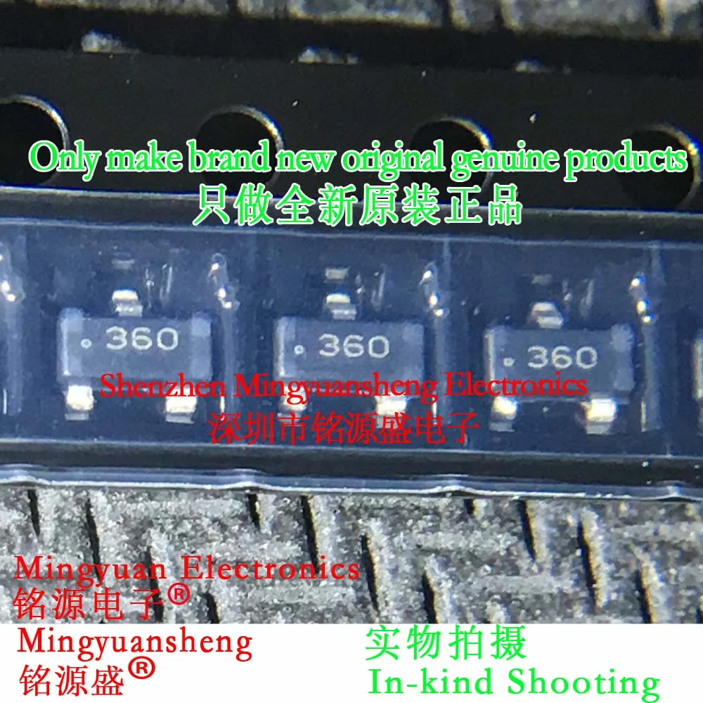 Mingyuansheng Brand New Original Genuine Fdn360P Fdn360 30V 2A Silk Screen Printing Word Making 360 Package Sot23-3 P Channel Ic Chip