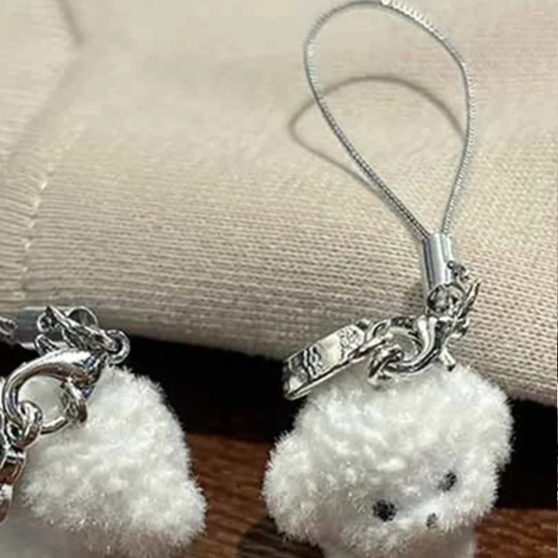 

1 шт., брелок из флокированной смолы для собак, щенков, 3D маленький плюшевый кулон в виде животного, рюкзак, автомобильные брелоки, подвески, подвески