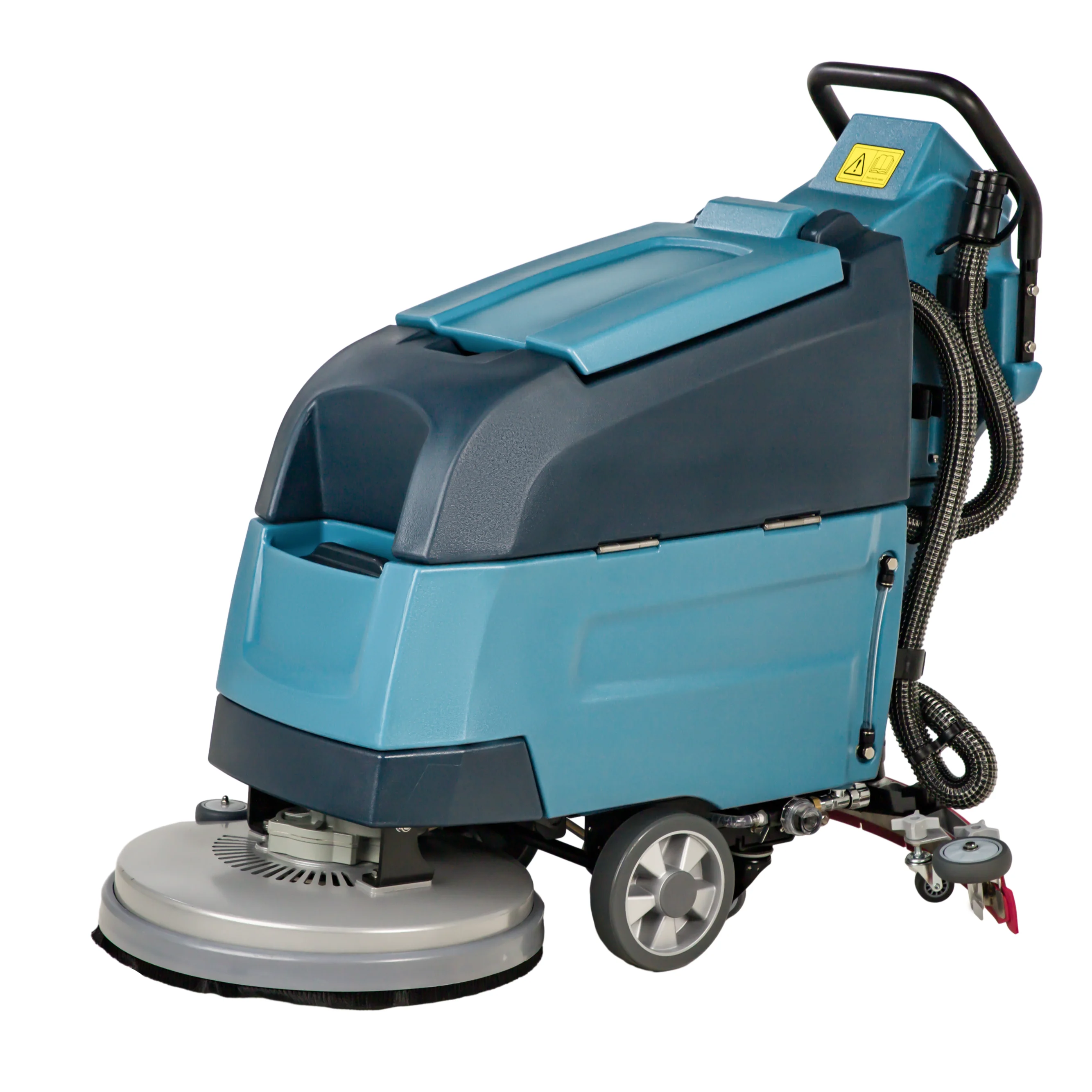 Single Disc Industrial Electric Auto Walk Behind Hand Push Cordless Garage Rubber Tile Floor Scrubber Machine