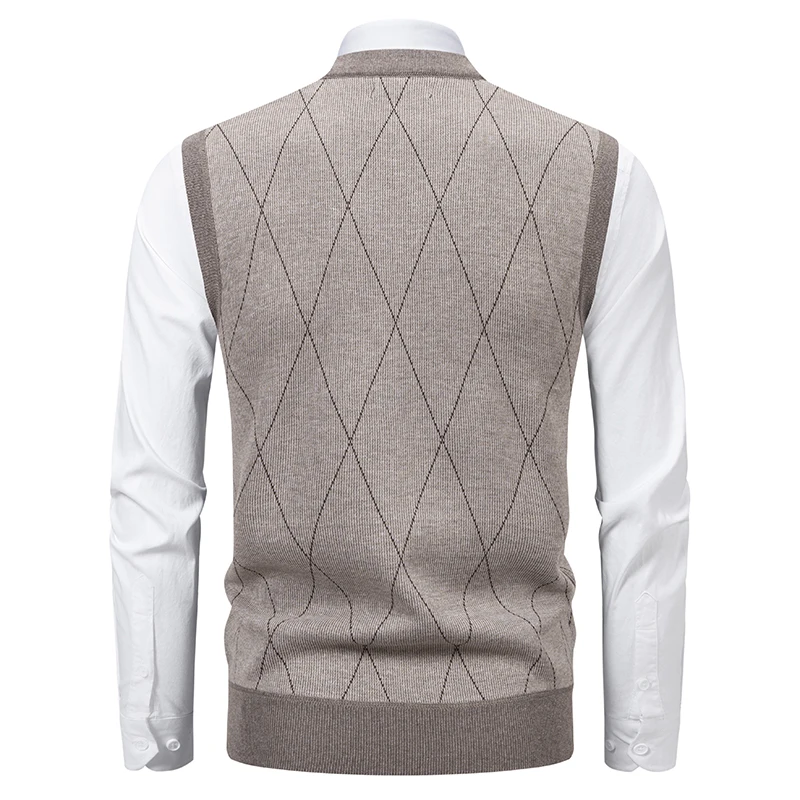 Men’s Button Down Sweater Vest Fleece Lined Knitted V-Neck Sleeveless Vest Pullover Knit Vests