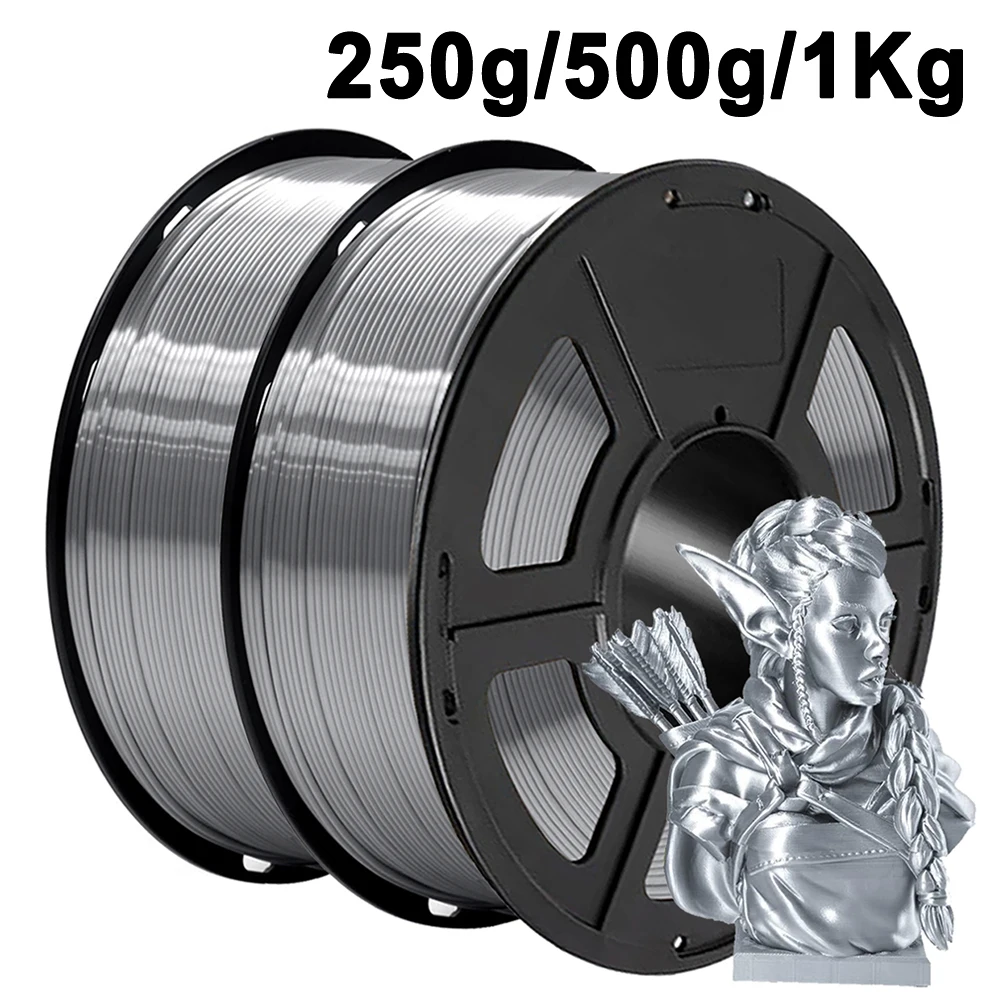 

1.75mm PLA Silk Silver 3d PLA Printer Filament Luxury 250g 500g 1Kg pla Silky Silcer Shiny for 3D Pen Printing Materials