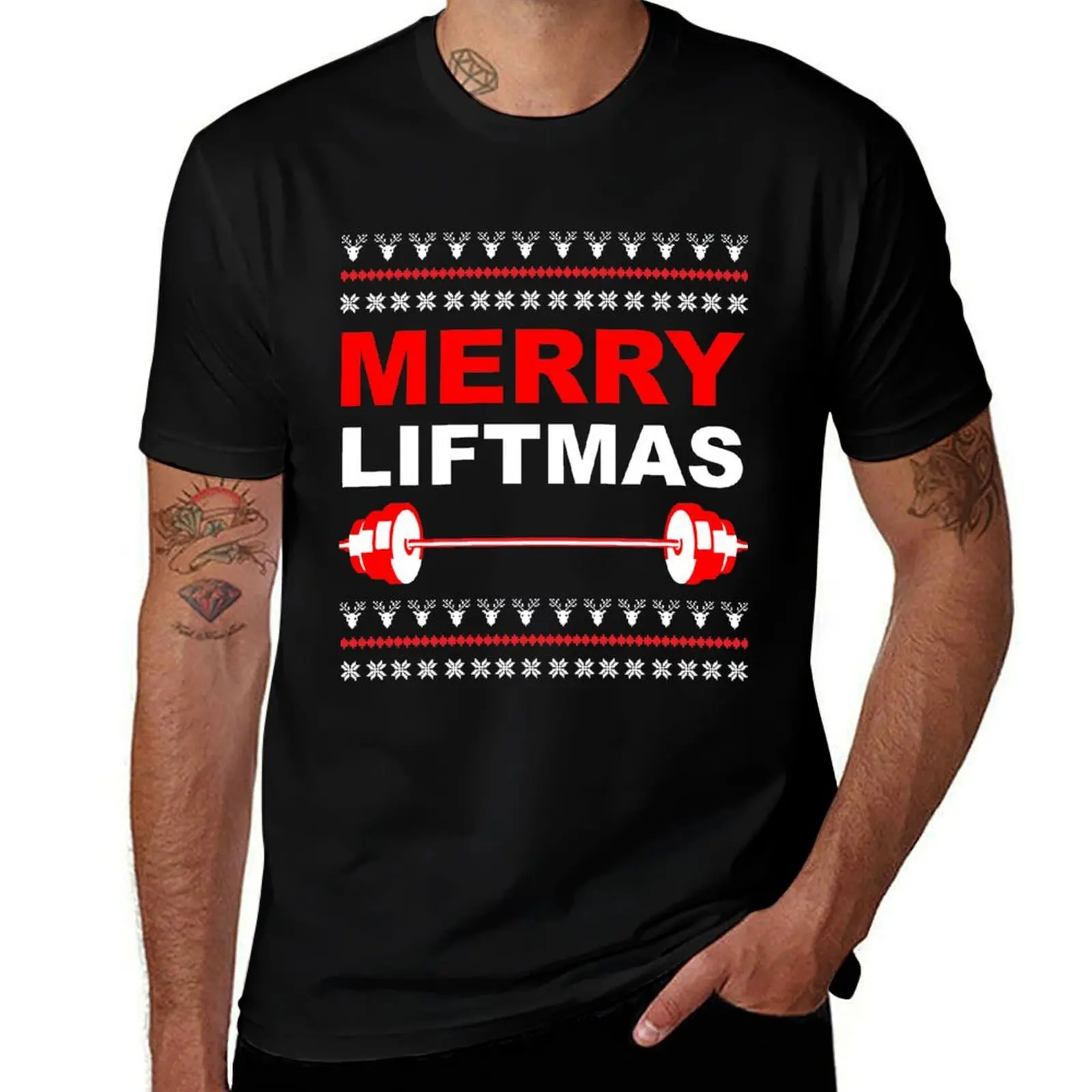 

Weightlifting Merry t shirts graphic Christmas T-Shirt Liftmas, tees man for Ugly graphic Sweater shirts t man T-Shirt