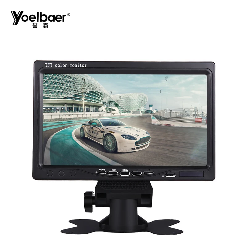 AV Input Car Headrest Monitor 800*480 Digital Screen 7 Inch LCD Monitor With Bracket