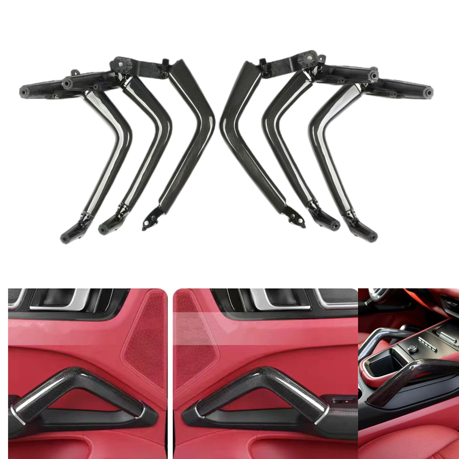 6PCS Car Interior Center Door Handle Arches Console Armrest For Porsche Cayenne 2019 2020 2021 2022 2023 2024 2025