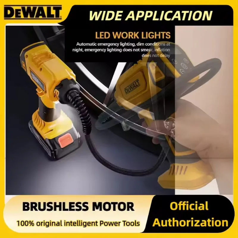 DEWALT Cordless Electric Tire Inflator Automatic Air Compressor with Digital Pressure Gauge for Car Bike - Battery Powered