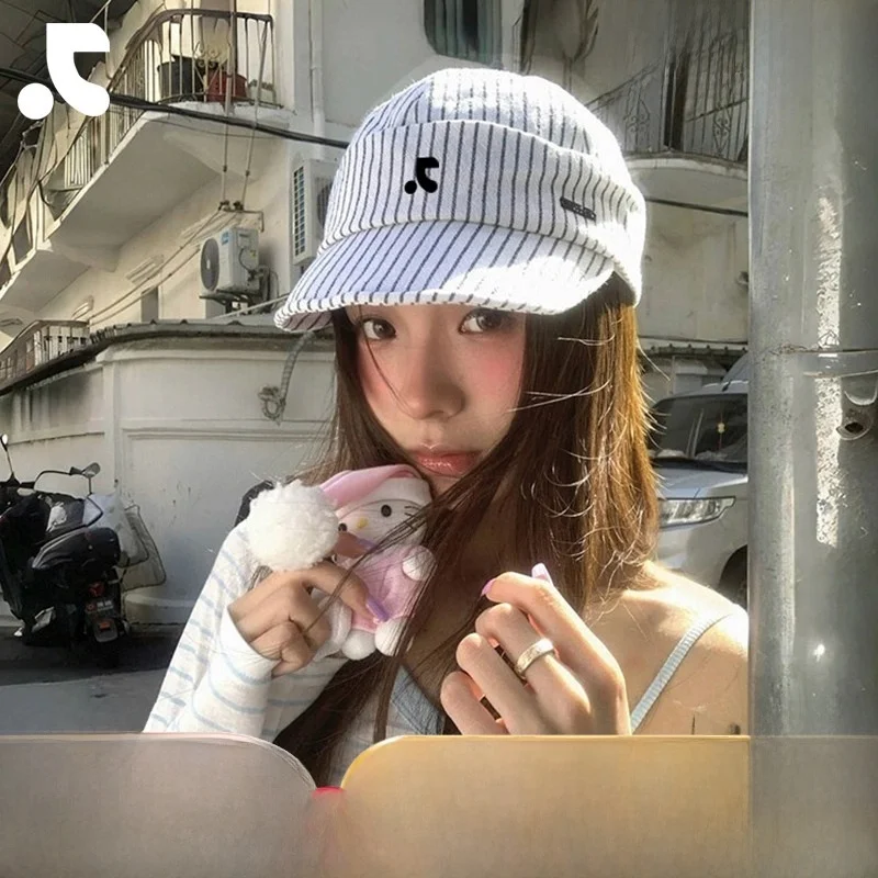 rr-rest-韓国スタイルの麦わら帽子-レディース-春夏-通気性のあるつば広帽子-顔痩せ効果のあるコットンリネンサンシェードキャップ