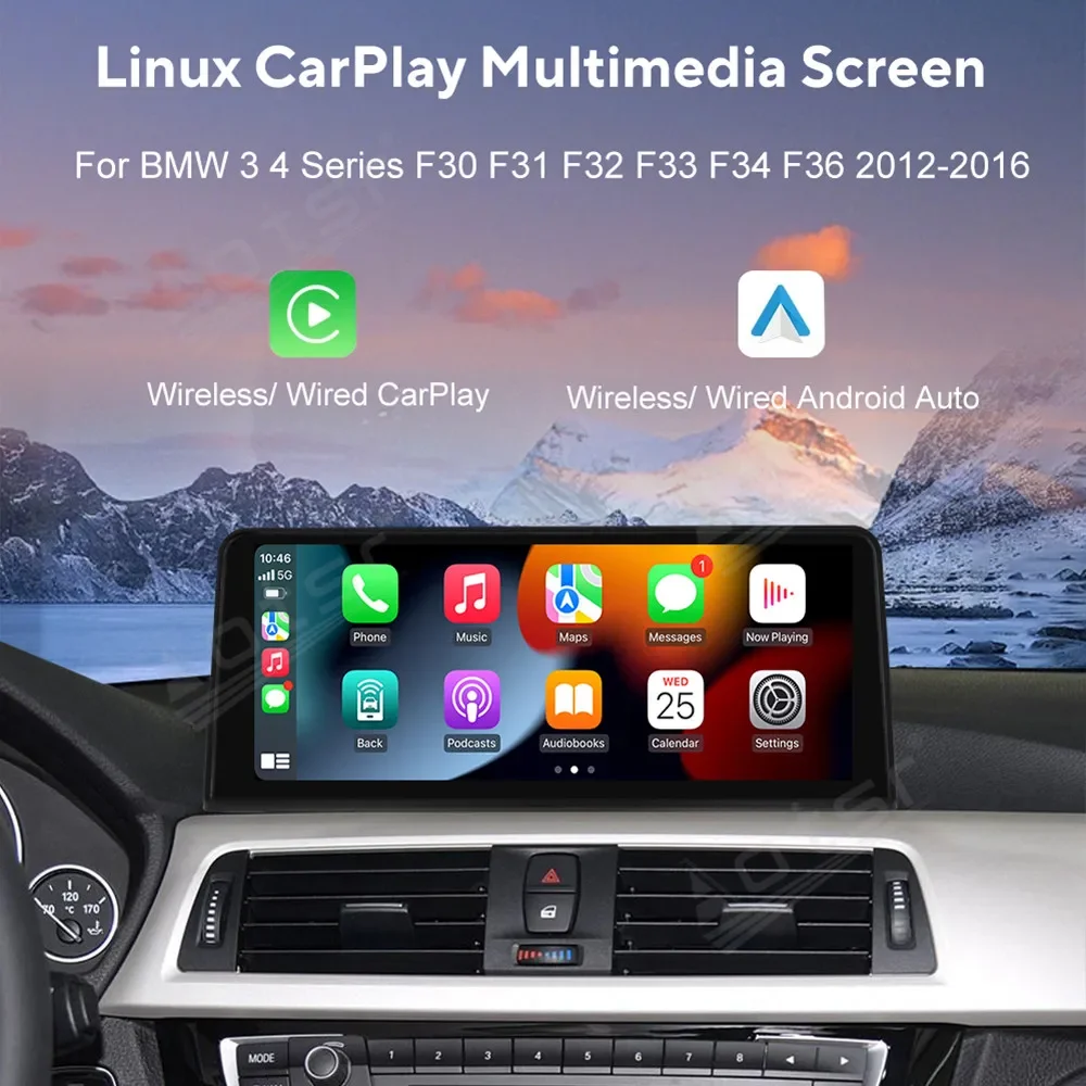 8.8 Inch CarPlay Linux Head Unit Car Radio GPS Navigation for BMW 3 4 Series F30 F31 F32 F33 F34 F36 2013-2017 CIC NBT