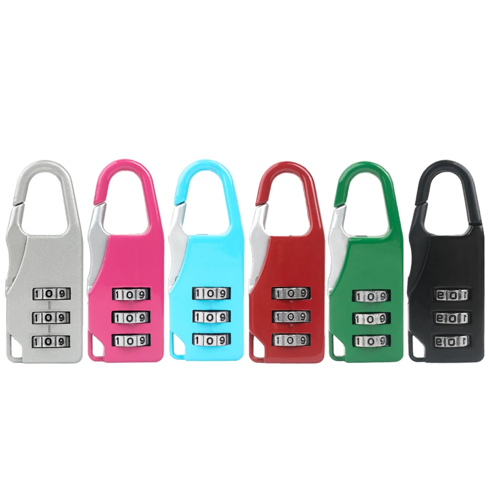 Mini 3 Digit Combination Padlock Zinc Alloy Travel Luggage Locker Security Lock