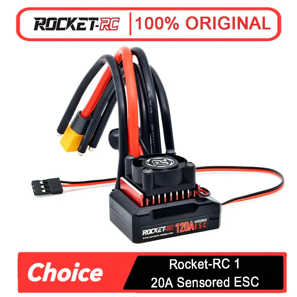 

Rocket-RC 120A Sensored Brushless ESC — 1/10 RC Racing Car, двигатель 380-540, съемный вентилятор, 6 В/4 А Super BEC, высокая производительность