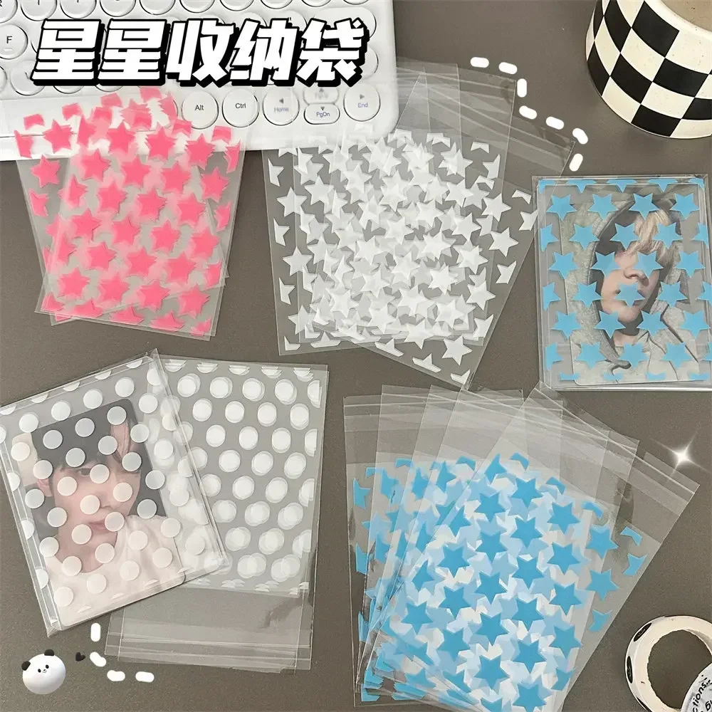 Imagem -03 - Auto Adesivos Bolsas de Plástico Transparentes Bolsas Opp Titular do Cartão Pequeno Armazenamento de Jóias Embalagem de Presente Kpop 50 Pcs