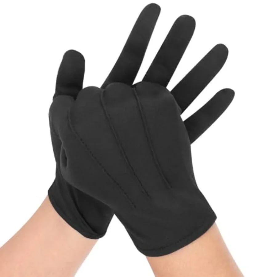 

3 Pairs Black Cotton Gloves for Men Women, Parade Formal Costume Gloves for Tuxedo Server Jewelry Inspection Guard
