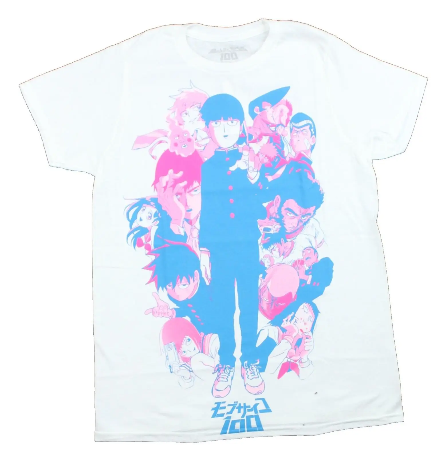 Mob Psycho 100 Adult New T-Shirt - Blue Tinted Mob Psycho Surrounded