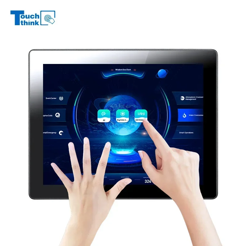 

Touchthink 10-Point Multi-Touch Screen Hmi Ip65 Linux Win10 Industrial Pc Case Mesh Front Panel Industrial All In One Computer