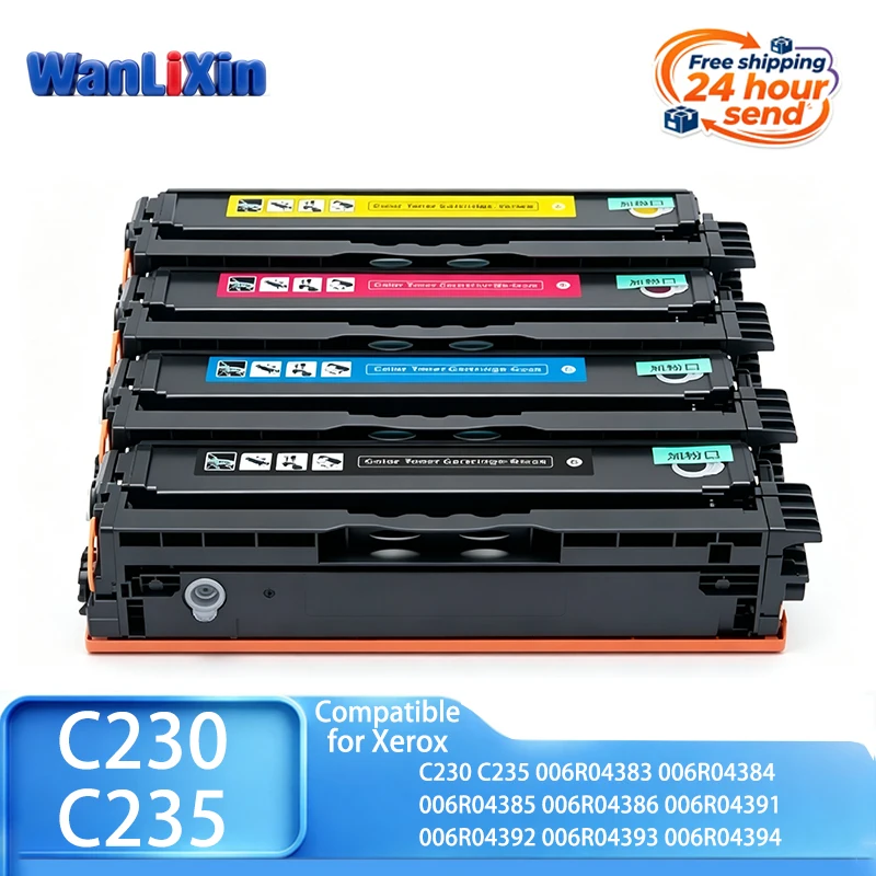1 pcs with no chip C230 C235 230 Toner Cartridge Compatible For Xerox printer cartridge 006R04391-006R04394 006R04383-006R04386